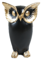 Black gold gorky owl ornament