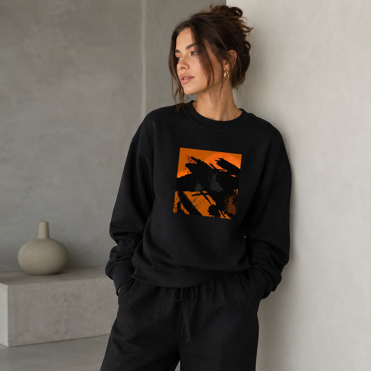 AS Black Women's Relax Crew - Rustic Cross