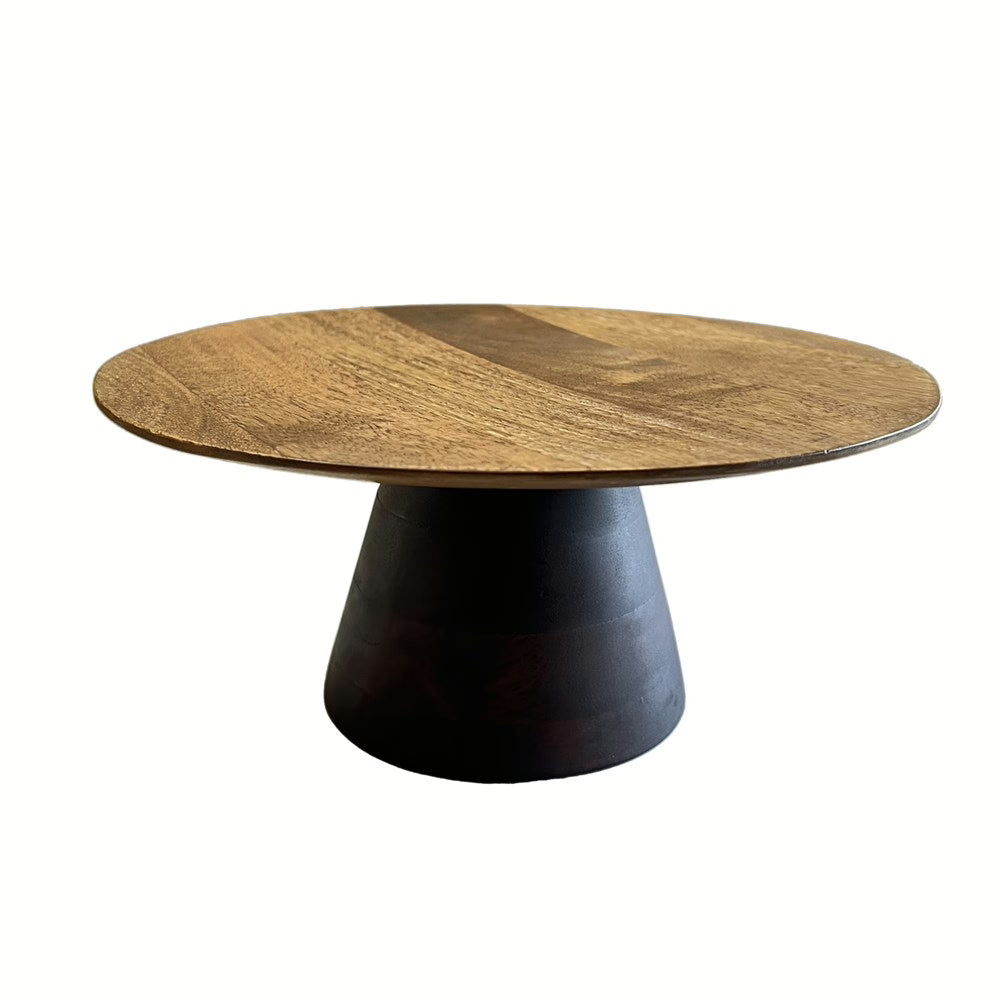 Mango wood cake stand natural top