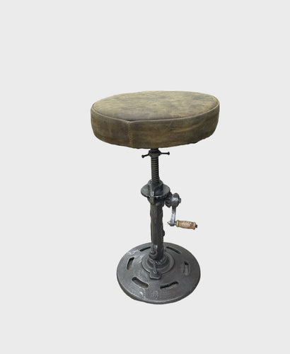 Iron adjustable stool leather seat