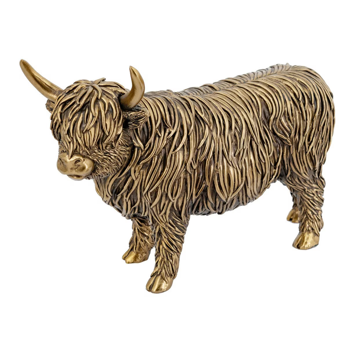 Highland cattle brass ornament