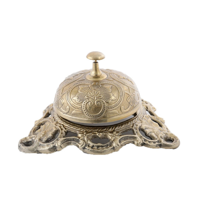 Gold ornate floral table bell aluminium