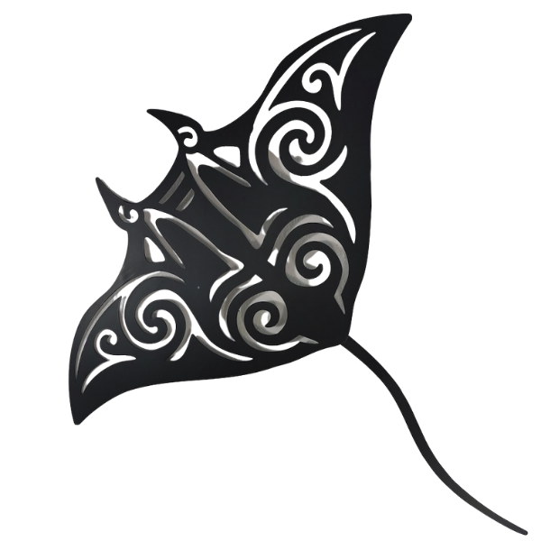 Stingray black metal wall art