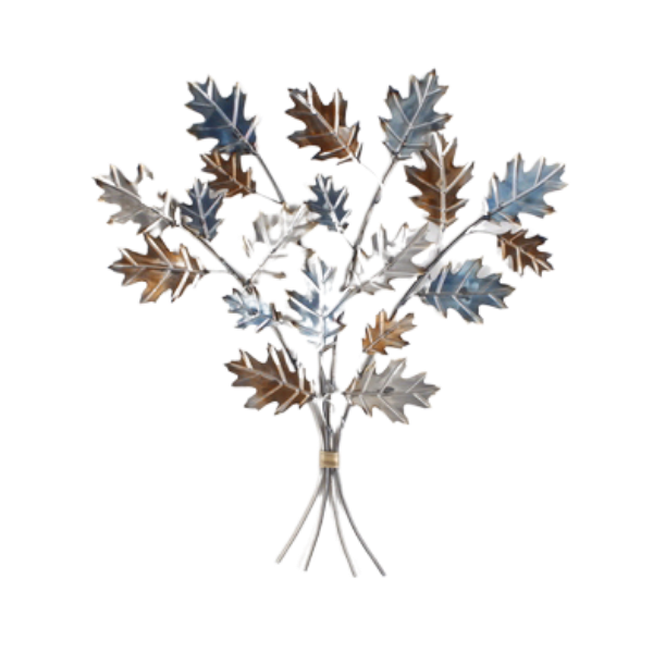 Oak leaves on branches wall art