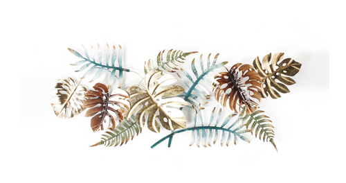 Ferns and leaves metal wall art