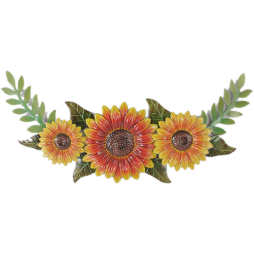 Triple sunflower wall art