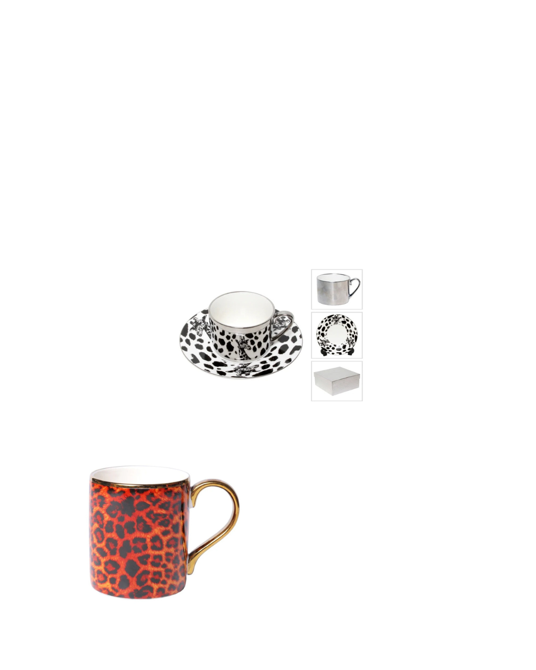 Leopard jungle gold mugs boxed
