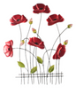 Poppies on fence Metal wall art