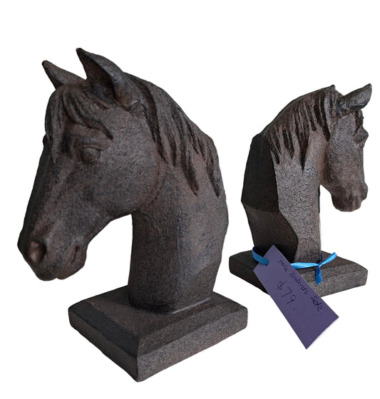 Horse Head Rustic Bookends