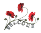 Poppies Welcome Sign Metal