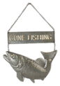 Gone Fishing Metal Sign