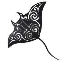 Stingray black flat wall art