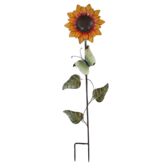 Sunflower garden stakes yellow or red