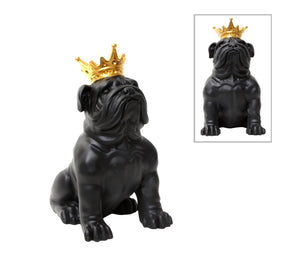 Bulldog black gold crown