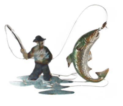 Angler metal wall art