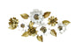 Floral Display gold white metal wall art