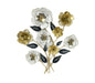 Floral Bunch gold white metal wall art