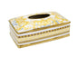 Tissue box Laurent white gold