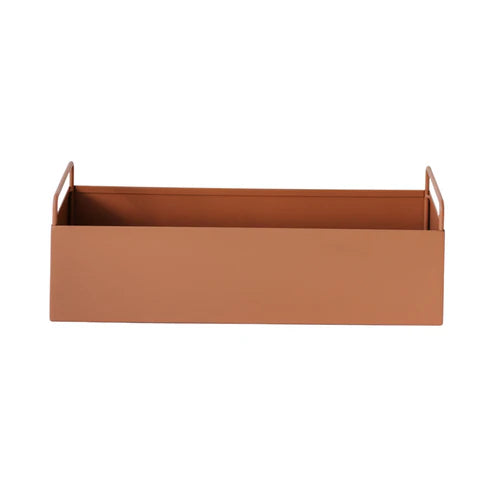 Garcia metal planter box terracotta