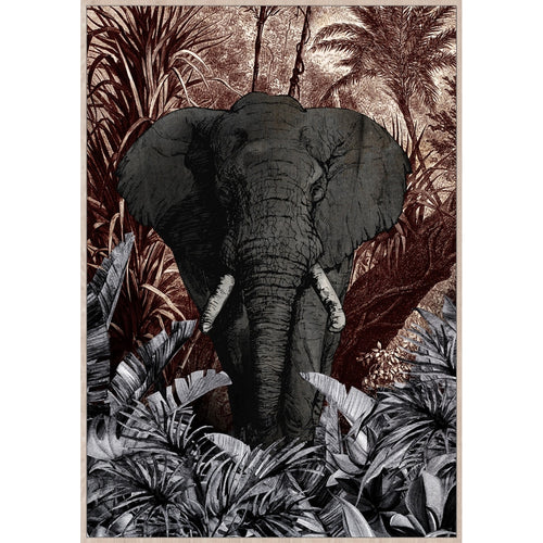 Tusk grey elephant canvas art