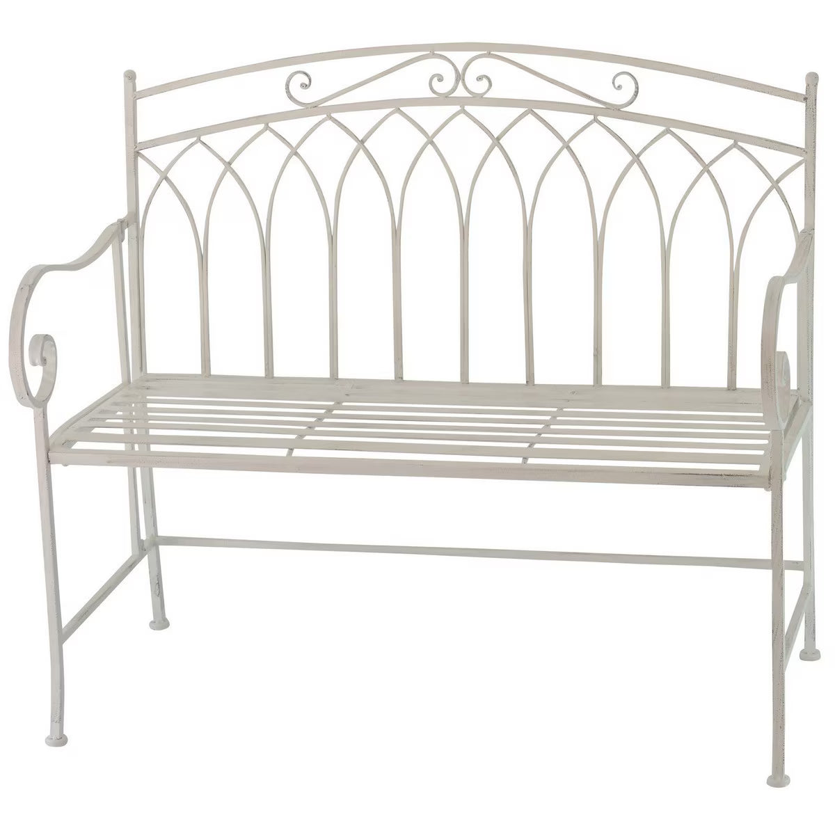 White bench seat iron love