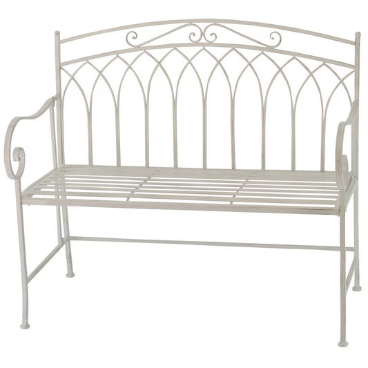 White bench seat iron love
