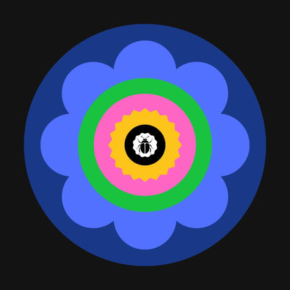 AS Black Women's Relax Crew - Blue Flower Bug