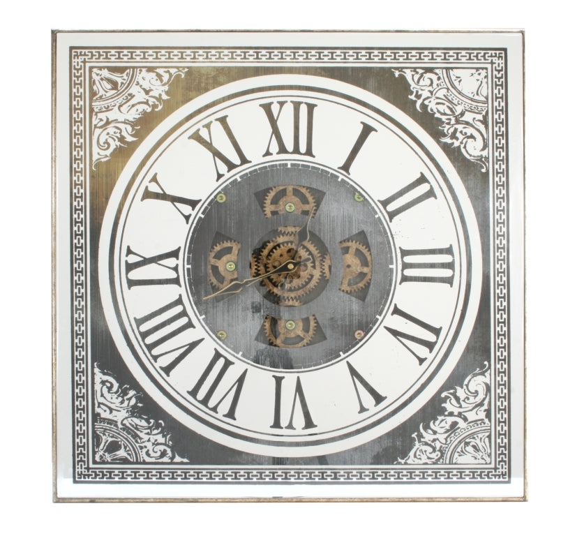 Mirror Gear clock square 60cm