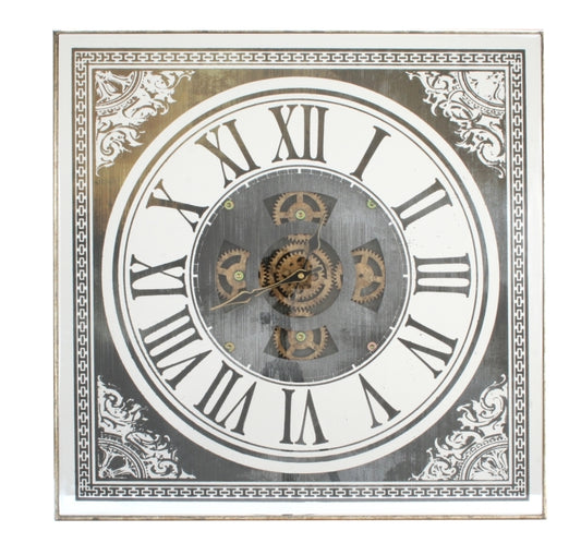 Mirror Gear clock square 60cm