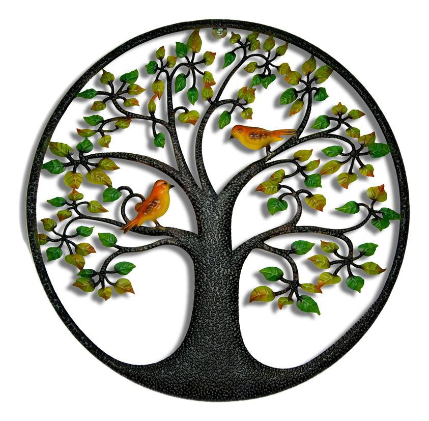 Tree of Life round leaves birds