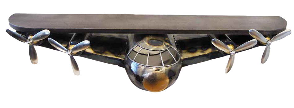 Bomber Plane Mantle shelf - metal and wood