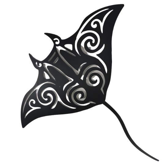 Stingray black metal wall art