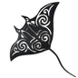Stingray black metal wall art