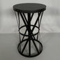 Black lattice side table