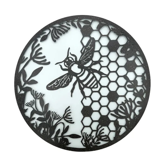 Bee honeycomb circle wall art