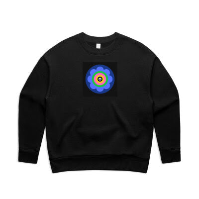 AS Black Women's Relax Crew - Blue Flower Bug