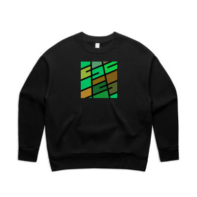 AS Black Women's Relax Crew - Green Graft