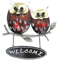 Owls red welcome sign