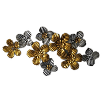 Gold and silver flowers wall art