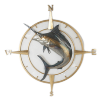Compass Fish metal wall hanging