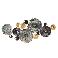 Floral display turquoise and gold