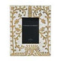 Wood white washed carved photo frame