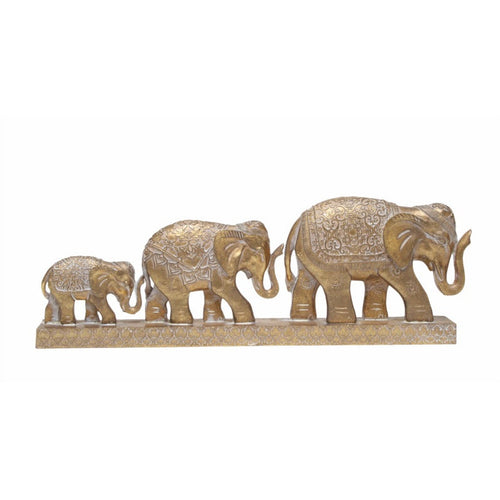 Gold elephant family