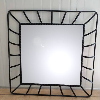 Large square black mirror with domes