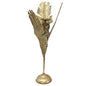 Gold banana leaf candle holders