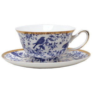 Blue bird cup and saucer boxed