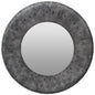 Round Panama grey black lacy look mirror