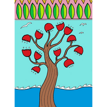 Load image into Gallery viewer, Pohutukawa Deco Beach Large Card