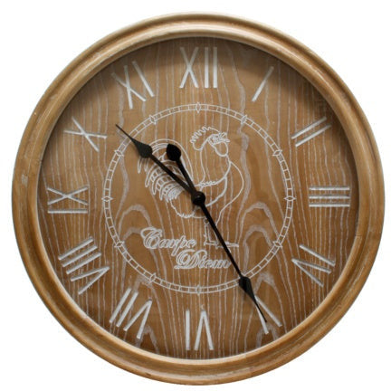 Rooster wood clock